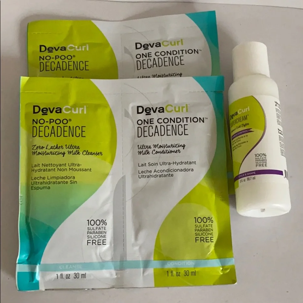 DEVACURL Curl Supercream Coconut Styler 3oz Shampoo Sampler 4oz